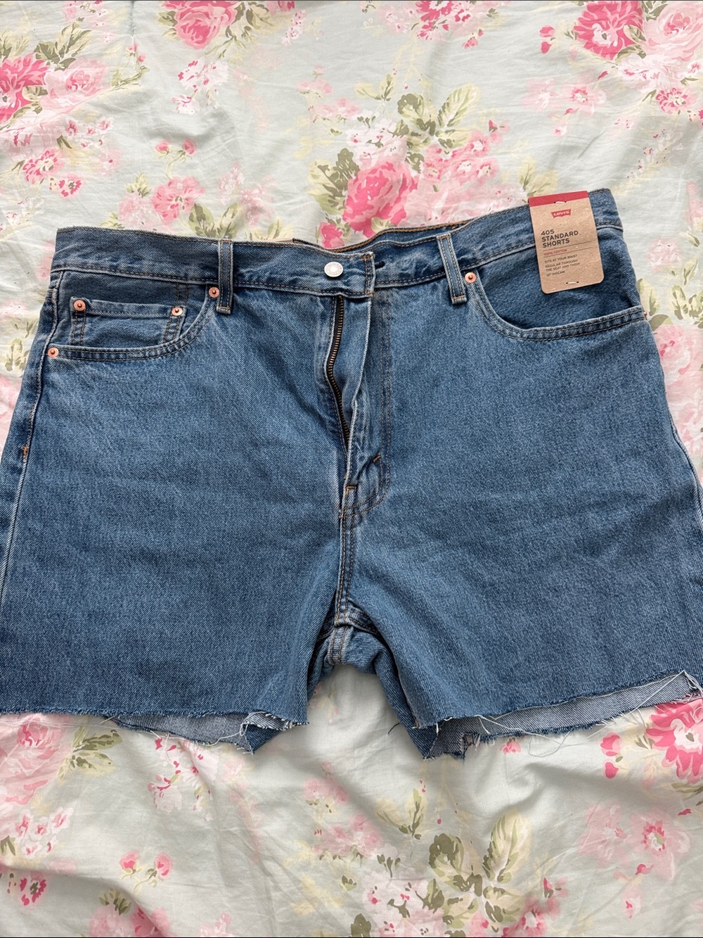 Levi's Medium Blue Denim Cutoff Shorts